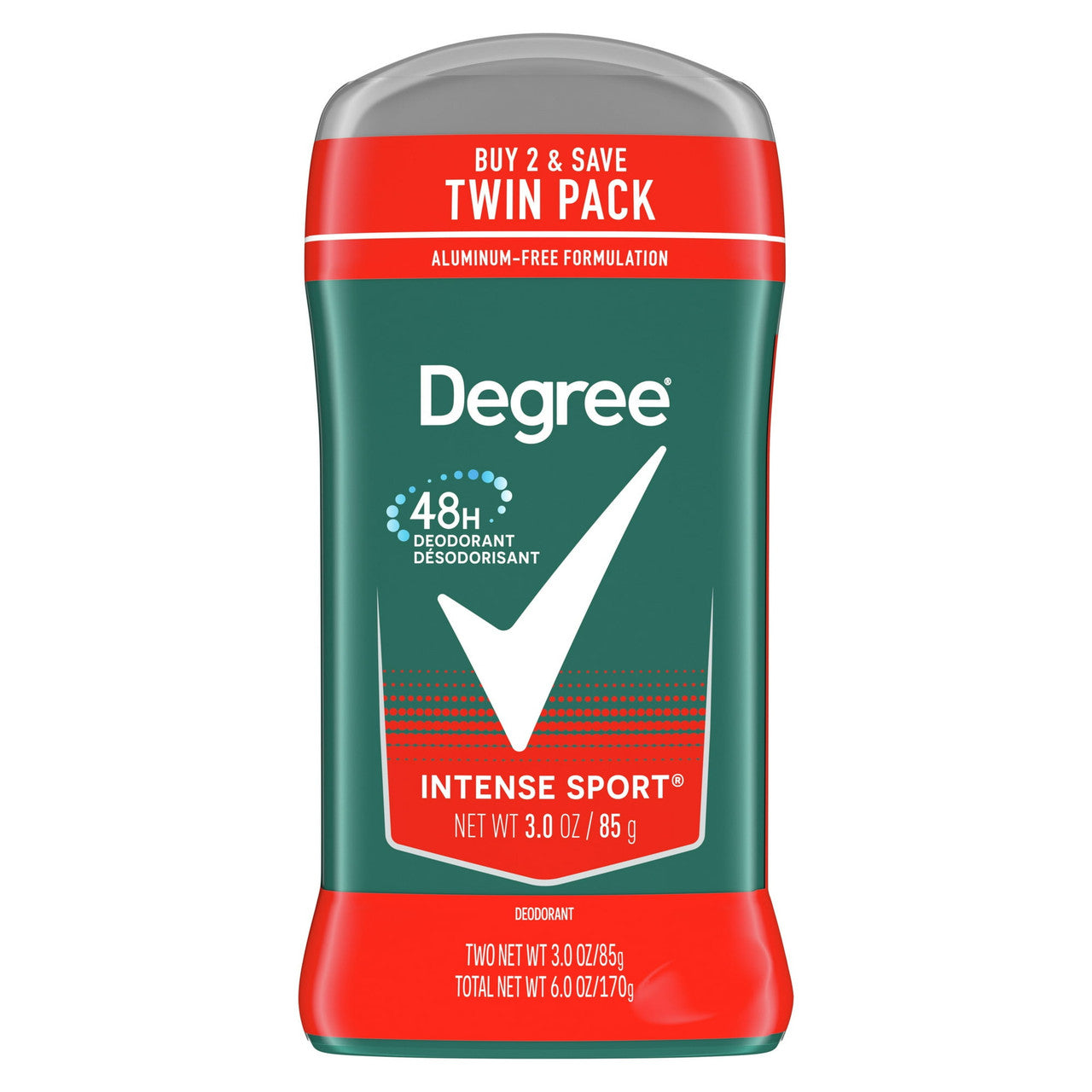 Degree Men Original Deodorant 48-Hour Odor ProteEaion Twin Pack, 3 oz